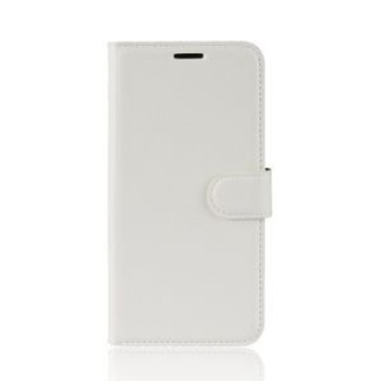 Кожаный чехол- книжка Litchi Texture Samsung Galaxy A50/A30s/A50s- белый