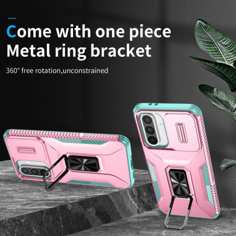 Протиударний чохол Sliding Camshield для Samsung Galaxy A36 - Pink + Grey Green