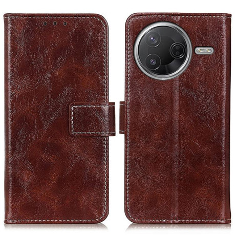 Чохол-книжка Magnetic Retro Crazy Horse Texture на Xiaomi Poco F7 Pro / F7 Ultra - коричневий