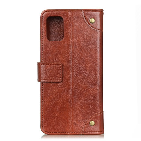 Чехол-книжка Copper Buckle Nappa Texture на Samsung Galaxy A52/A52s - коричневый
