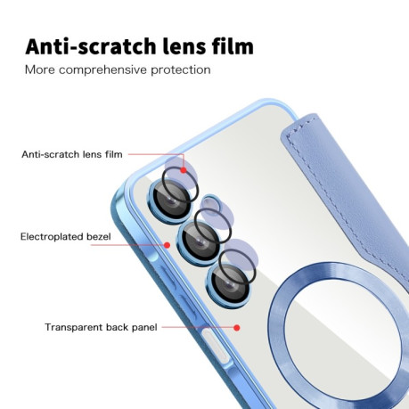 Чохол-книжка Shield MagSafe RFID Anti-theft Leather  для Samsung Galaxy A16 5G - синій