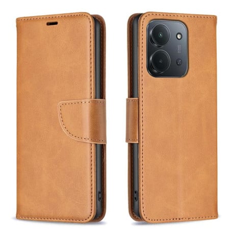 Чехол-книжка Lambskin Texture Pure Color на Xiaomi Redmi 15C 5G/4G EU 173mm/Poco C85 5G - желтый
