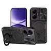 Чехол со шторкой камеры CD фактурой и подставкой на Xiaomi Poco F7 - черный