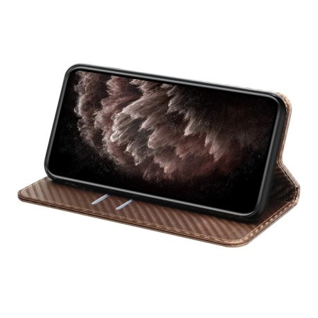 Чехол-книжки Carbon Fiber для Samsung Galaxy A24 4G - коричневый