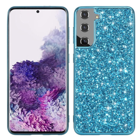 Ударозащитный чехол Glittery Powder на Samsung Galaxy S21 FE - синий