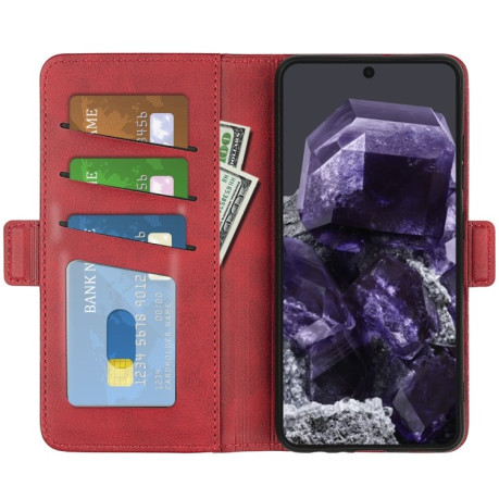 Чехол-книжка Dual-side Magnetic Buckle для Google Pixel 8a - красный