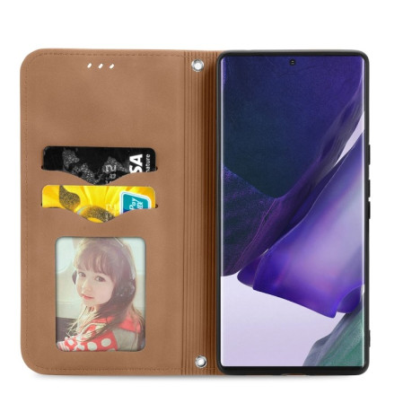 Чехол-книжка Retro Skin Feel Business Magnetic на Samsung Galaxy S22 Ultra 5G - коричневый