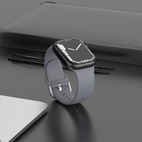 Силіконовий ремінець Solid Color для Apple Watch Series 6/SE/5/4 44mm - сірий