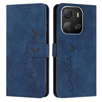 Чехол-книжка в стиле Retro мягкое покрытие Skin Feel серия Amile на Tecno Pop 7 — синий