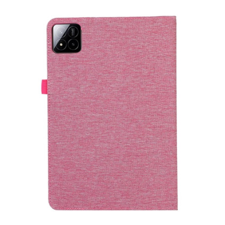 Чехол-книжка Fabric Leather для Xiaomi Pad 7 / 7 Pro - пурпурно-красный