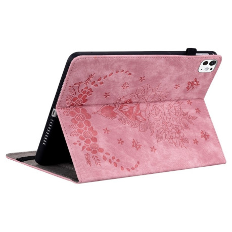 Чохол-книжка Butterfly Rose Embossed Leather на iPad Pro 11 2024 - рожевий