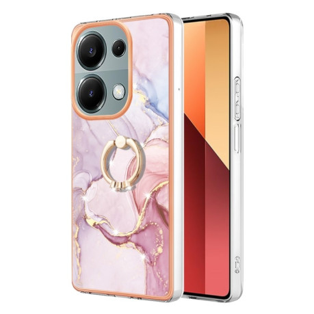 Чехол Electroplating with Ring Holder для Xiaomi Redmi Note 14S/ 13 Pro 4G / POCO M6 Pro 4G - рожеве золото