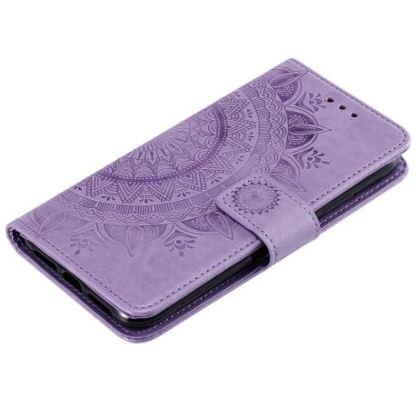 Чехол-книжка Totem Flower для Samsung Galaxy A03/A04E - фиолетовый