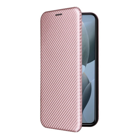 Чехол-книжка Carbon Fiber Texture на  Xiaomi 14T - розовый