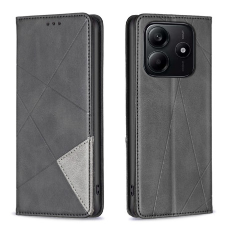 Чохол-книжка Rhombus Texture для Xiaomi Redmi Note 14 5G/Poco M7 Pro 5G - чорний