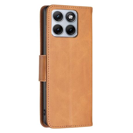 Чехол-книжка Lambskin Texture Pure Color на Motorola Edge 70 Fusion  — жёлтый