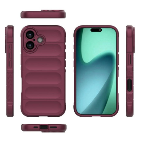 Силиконовый чехол Magic Flannel для iPhone 17 - винно-красный