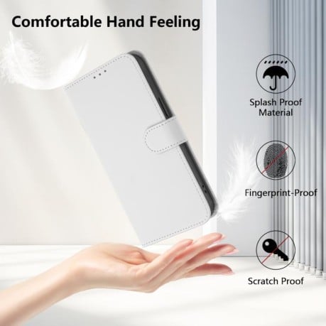 Чехол-книжка Escase с ремешком на Motorola Edge 70 5G / X70 Air 5G — белый