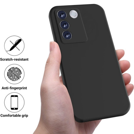 Силиконовый чехол Solid Color Liquid Silicone на Vivo V27e / S16e - черный