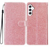 Чехол-книжка Glittery Powder Flip на Samsung Galaxy A55 - розовое золото
