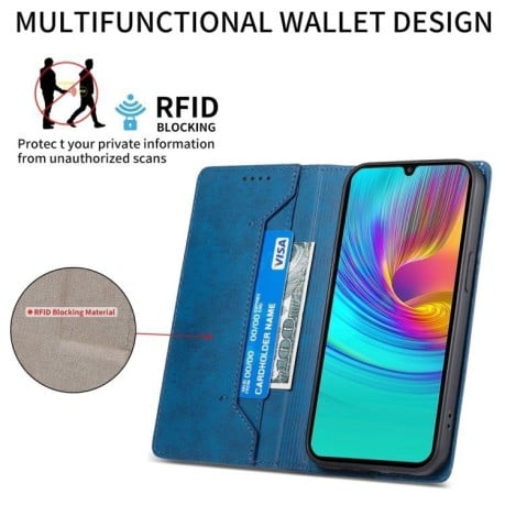Чохол-книжка Business Solid Color із захистом від сканування RFID на Samsung Galaxy A17 4G - синій