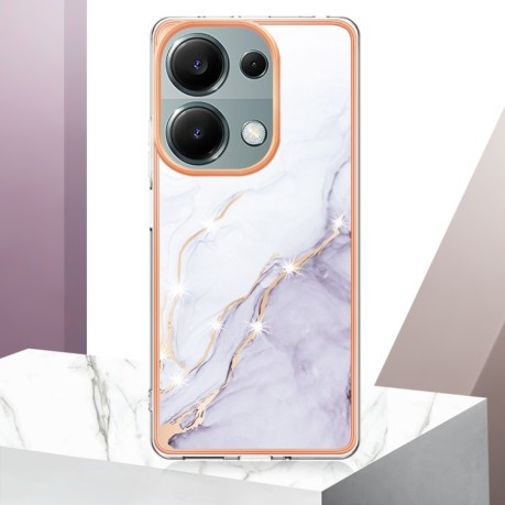 Противоударный чехол Electroplating IMD для Xiaomi Redmi Note Redmi Note 14S/ 13 Pro 4G / POCO M6 Pro 4G - White