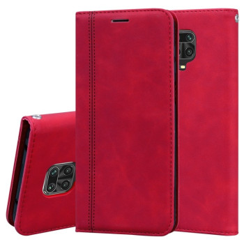 Чехол-книжка Frosted Business Magnetic на Xiaomi Redmi Note 9S - красный