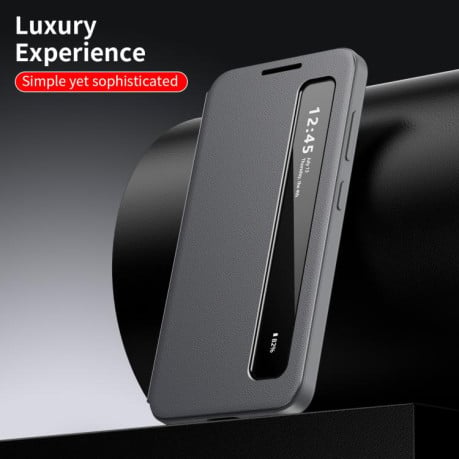 Чохол-книжка Smart View Window Leather для Samsung Galaxy S26 Ultra 5G — сірий
