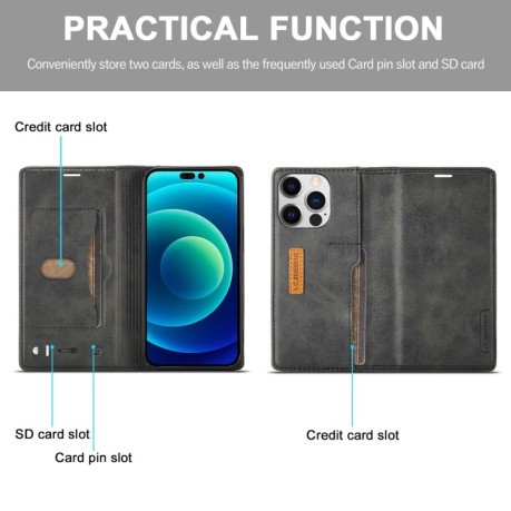Чохол-книжка LC.IMEEKE LC-001 Series для iPhone 14 Pro Max - чорний