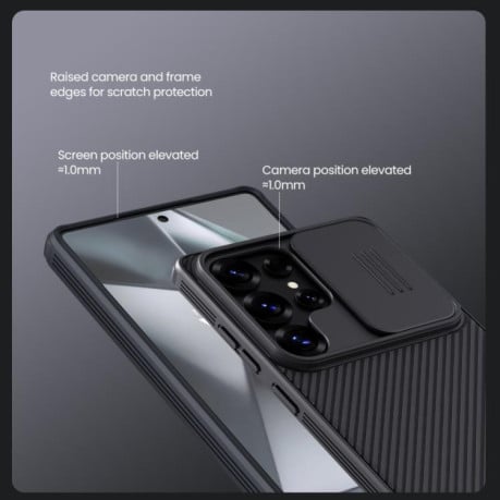 Противоударный чехол NILLKIN Black Mirror Series на Samsung Galaxy S25 Ultra 5G - черный