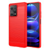 Противоударный чехол Brushed Texture Carbon Fiber на Xiaomi Redmi Note 12 Pro+ - красный