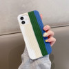 Противоударный чехол Herringbone Texture для iPhone 11 - радужно-синий