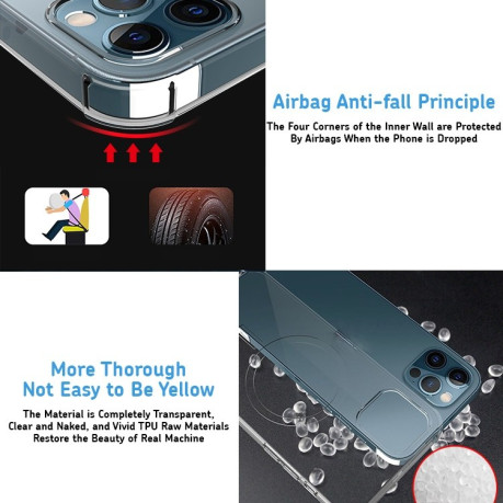 Противоударный силиконовый чехол R-JUST All-inclusive Magsafe для iPhone 12 / 12 Pro - матово-прозрачный