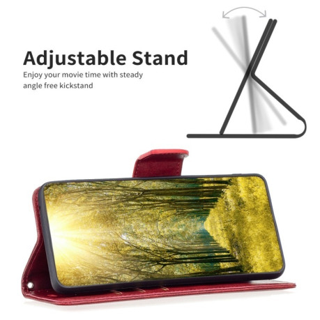Чехол-книжка Lambskin Texture Pure Color для Xiaomi Redmi Note 14 5G/Poco M7 Pro 5G - красный
