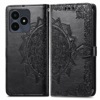 Чехол-книжка Mandala Embossing Pattern на Realme Note 50 - черный
