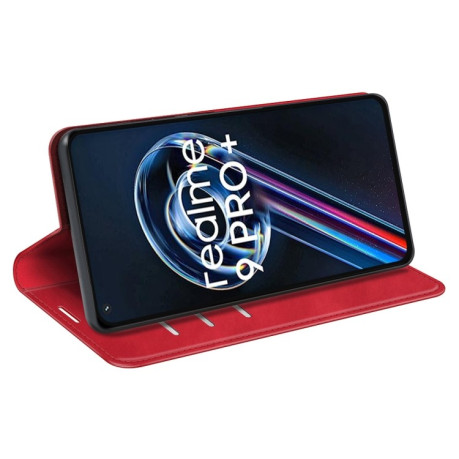 Чехол-книжка Retro Skin Feel Business Magnetic на Realme 9 Pro Plus/ Realme 9 4G - красный