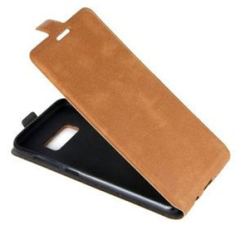 Кожаный флип-чехол на Samsung Galaxy S8/G950-коричневый