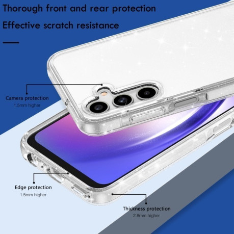 Протиударний чохол Terminator Style Glitter для Samsung Galaxy A55 5G - білий