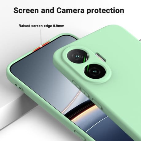Силиконовый чехол Solid Color Liquid Silicone на Xiaomi Poco F7 / Redmi Turbo 4 Pro 4G - зеленый