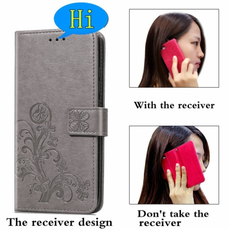 Чохол-книжка Lucky Clover Pressed Flowers Pattern Samsung Galaxy A51 - сірий