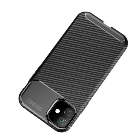 Противоударный чехол Carbon Fiber Texture на iPhone 12 Pro Max-коричневый