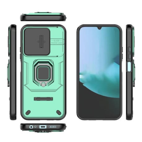 Противоударный чехол Sliding Camshield на Xiaomi Redmi 15C 5G / 4G EU 173mm - зеленый