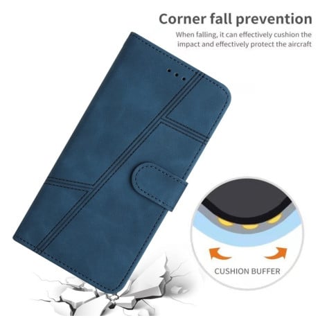 Чехол-книжка Stitching Skin Feel для iPhone 16 Pro Max - синий