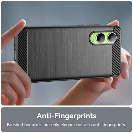 Протиударний чохол Brushed Texture Carbon Fiber на OnePlus Nord CE4 Lite - чорний