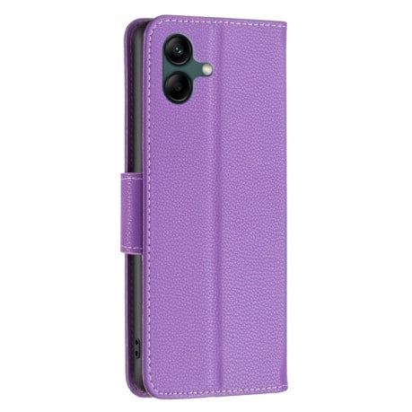 Чехол-книжка Litchi Texture Pure Color на Samsung Galaxy A04 4G - фиолетовый