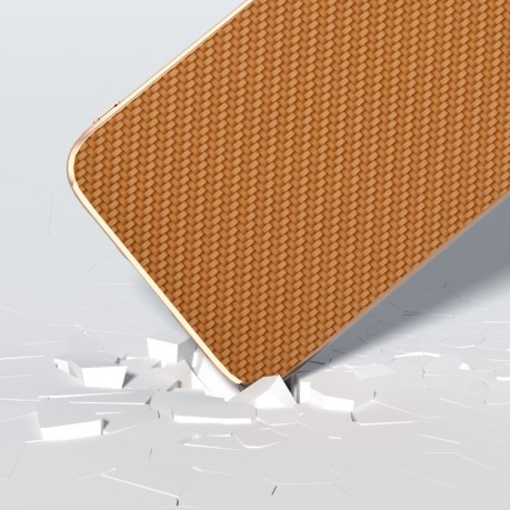 Протиударний чохол Nano Electroplating Carbon Fiber Textur для Samsung Galaxy S23 FE 5G - коричневий