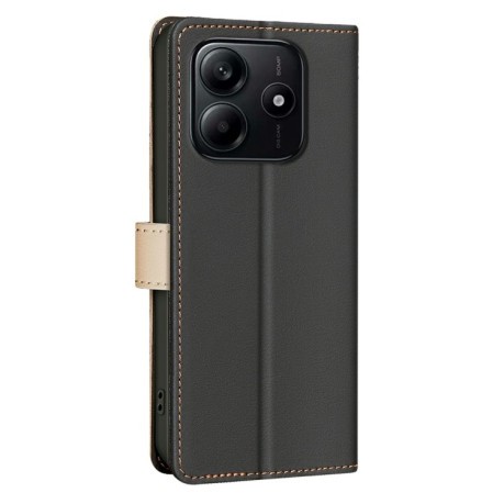 Чохол-книжка Color Matching RFID Anti-theft Leather для Xiaomi Redmi Note 14 5G/Poco M7 Pro 5G - чорний