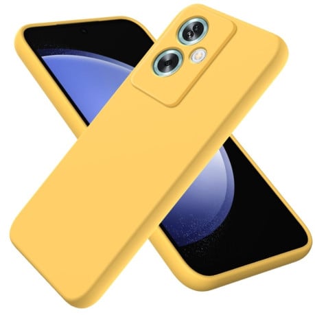 Силиконовый чехол Solid Color Liquid Silicone на OnePlus Nord N30 SE - желтый
