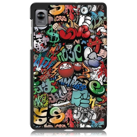 Чехол-книжка Buckle Coloured Drawing для Realme Pad Mini 8.7- Graffiti