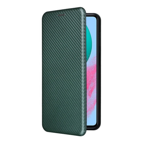 Чохол-книжка Carbon Fiber Texture на Samsung Galaxy M54 5G - зелений